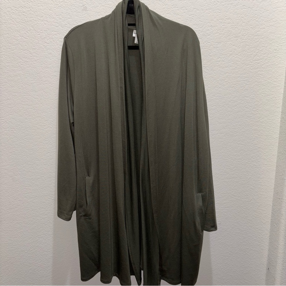 Ava & Viv Olive Cardigan Open Front size 2X
